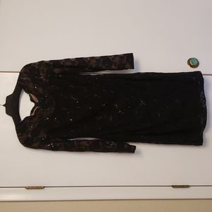 Lauren size 10 black lace dress with sequins